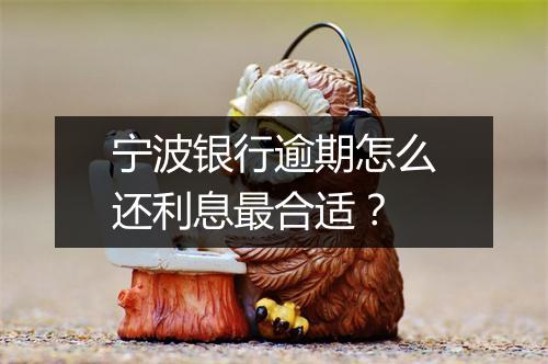宁波银行逾期怎么还利息最合适？