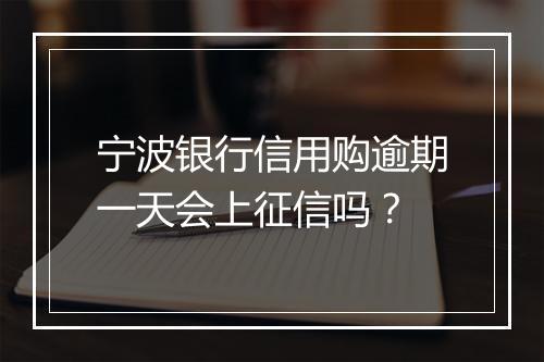 宁波银行信用购逾期一天会上征信吗？