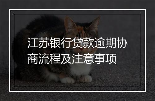 江苏银行贷款逾期协商流程及注意事项