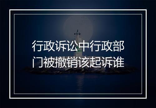 行政诉讼中行政部门被撤销该起诉谁
