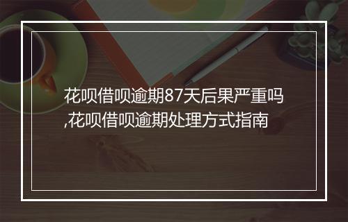 花呗借呗逾期87天后果严重吗,花呗借呗逾期处理方式指南