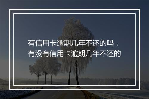 有信用卡逾期几年不还的吗，有没有信用卡逾期几年不还的