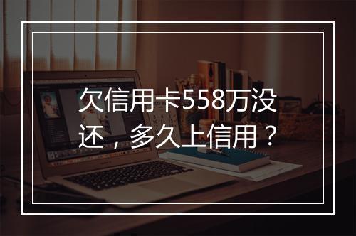 欠信用卡558万没还，多久上信用？