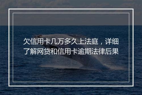 欠信用卡几万多久上法庭，详细了解网贷和信用卡逾期法律后果