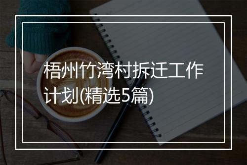 梧州竹湾村拆迁工作计划(精选5篇)