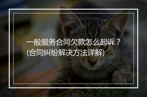 一般服务合同欠款怎么起诉？(合同纠纷解决方法详解)