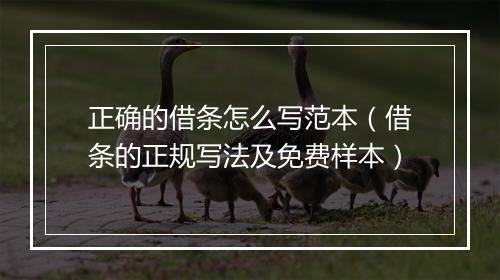 正确的借条怎么写范本（借条的正规写法及免费样本）