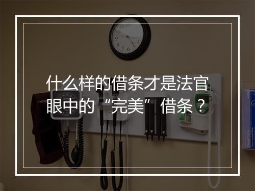 什么样的借条才是法官眼中的“完美”借条？