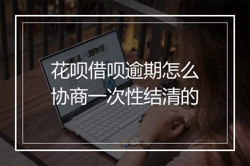 花呗借呗逾期怎么协商一次性结清的
