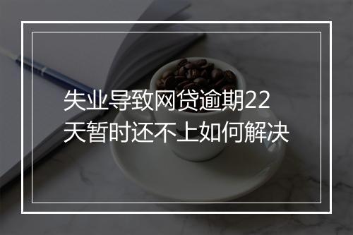 失业导致网贷逾期22天暂时还不上如何解决