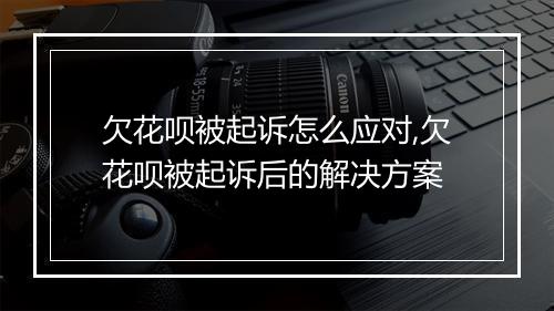 欠花呗被起诉怎么应对,欠花呗被起诉后的解决方案