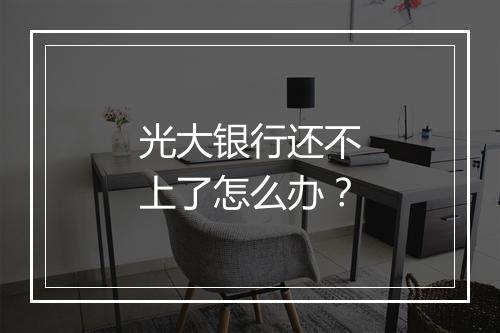 光大银行还不上了怎么办？