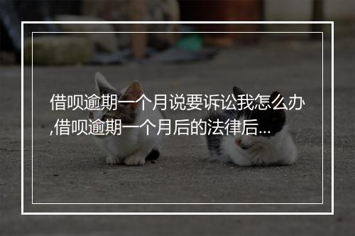 借呗逾期一个月说要诉讼我怎么办,借呗逾期一个月后的法律后果