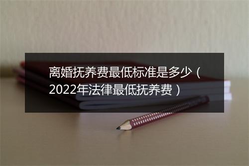 离婚抚养费最低标准是多少（2022年法律最低抚养费）