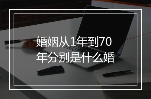 婚姻从1年到70年分别是什么婚
