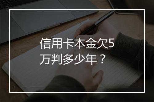 信用卡本金欠5万判多少年？