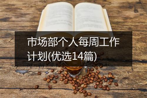 市场部个人每周工作计划(优选14篇)