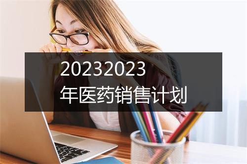 20232023年医药销售计划