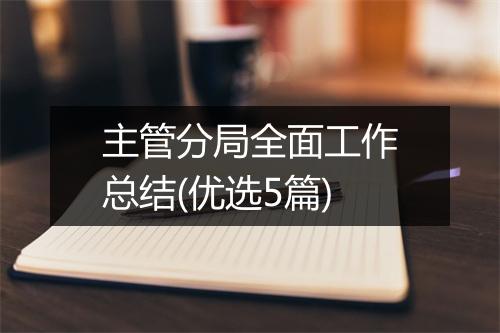 主管分局全面工作总结(优选5篇)
