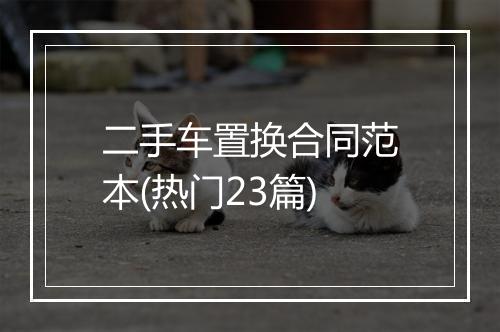 二手车置换合同范本(热门23篇)