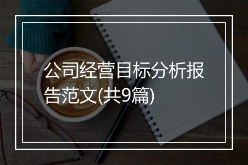 公司经营目标分析报告范文(共9篇)