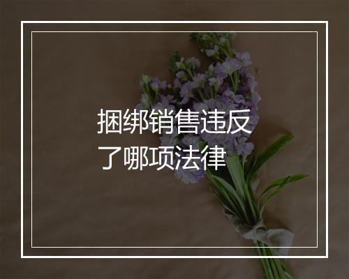 捆绑销售违反了哪项法律