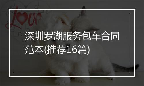 深圳罗湖服务包车合同范本(推荐16篇)
