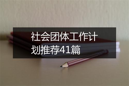 社会团体工作计划推荐41篇