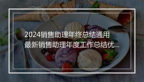 2024销售助理年终总结通用 最新销售助理年度工作总结优选10篇