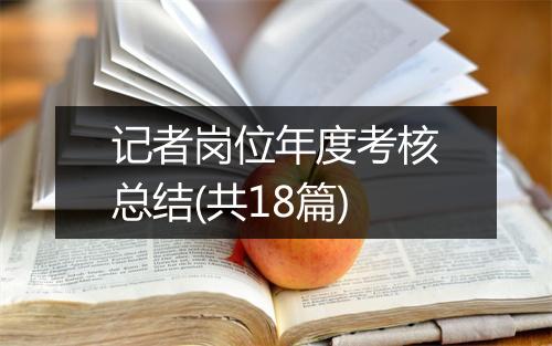 记者岗位年度考核总结(共18篇)