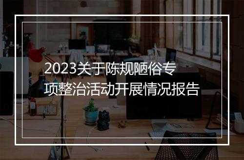 2023关于陈规陋俗专项整治活动开展情况报告