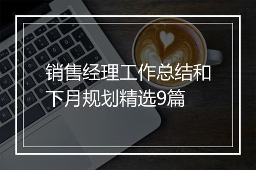 销售经理工作总结和下月规划精选9篇