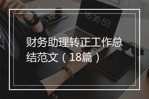 财务助理转正工作总结范文（18篇）