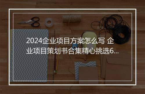 2024企业项目方案怎么写 企业项目策划书合集精心挑选6篇