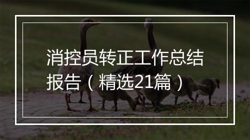 消控员转正工作总结报告（精选21篇）