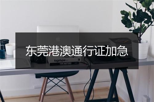 东莞港澳通行证加急
