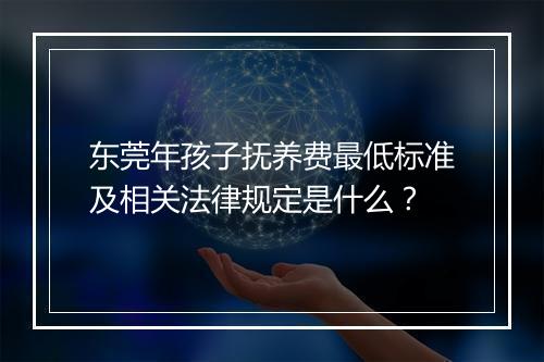东莞年孩子抚养费最低标准及相关法律规定是什么？