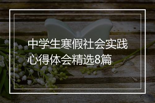 中学生寒假社会实践心得体会精选8篇
