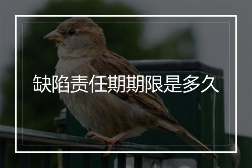 缺陷责任期期限是多久