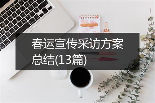 春运宣传采访方案总结(13篇)