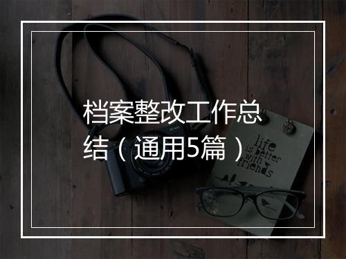 档案整改工作总结（通用5篇）