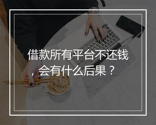 借款所有平台不还钱，会有什么后果？