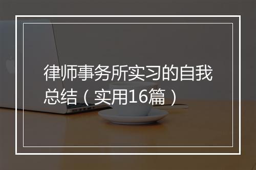 律师事务所实习的自我总结（实用16篇）