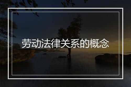 劳动法律关系的概念
