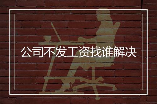 公司不发工资找谁解决