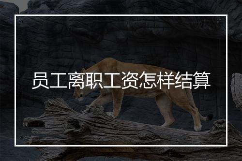 员工离职工资怎样结算