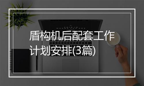 盾构机后配套工作计划安排(3篇)