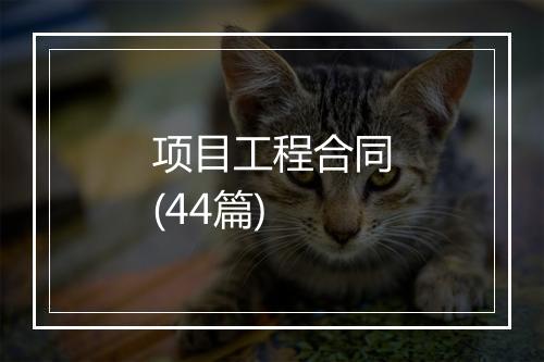 项目工程合同(44篇)