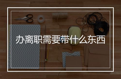办离职需要带什么东西