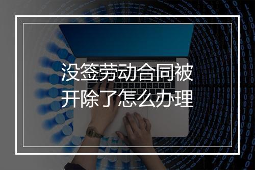 没签劳动合同被开除了怎么办理